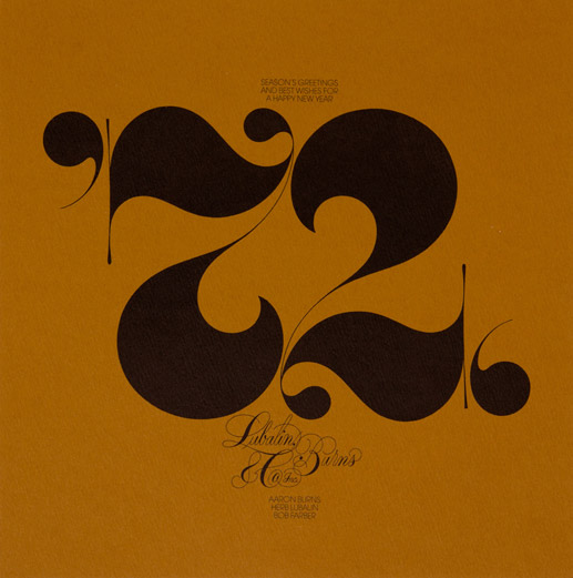 Tarjeta de Navidad y Año Nuevo de Lubalin, Burns and Co., 1972